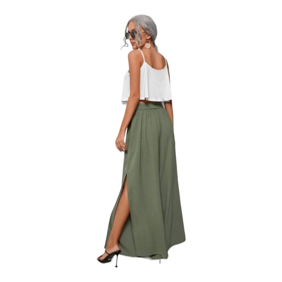 SHEIN VCAY Crop Top & Split Thigh Pant - Picture 2 of 5